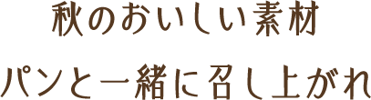 秋のおいしい素材、パンと一緒に召し上がれ