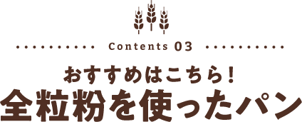 おすすめはこちら！全粒粉を使ったパン