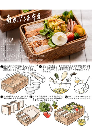 【盛り付けのポイント付き！】春のパンお弁当