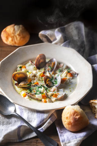 秋冬の根菜クラムチャウダー