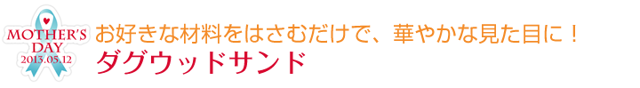 お好きな材料をはさむだけで、華やかな見た目に！ダグウッドサンド